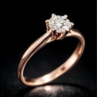 18K Rose Gold Classic Solitaire Ring